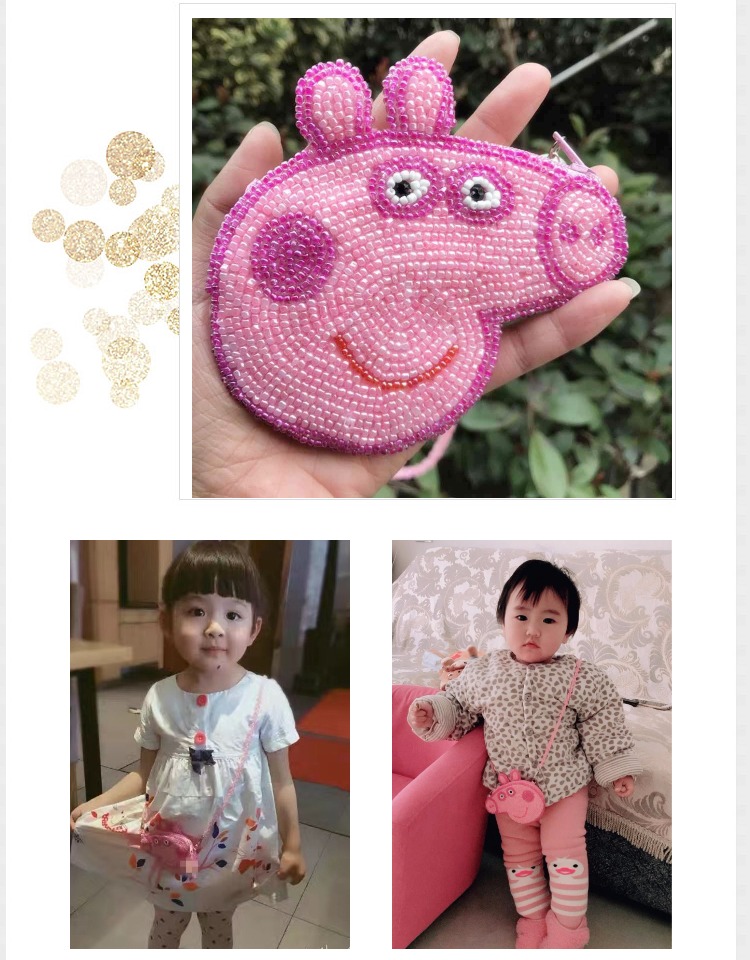 Hướng dẫn sử dụng Piggy Peiqi DIY Đính cườm cho trẻ em - Ví tiền ví dài nữ