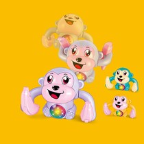 Electric voice control somersault monkey can walk dumpster monkey Light music Baby baby toy