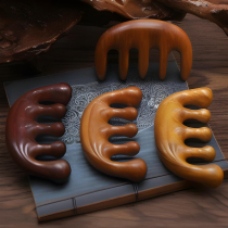 Massage comb green sandalwood comb to unblock the meridians of the head comb for hair therapy massage womens facial scalp to prevent hair loss with large wide teeth