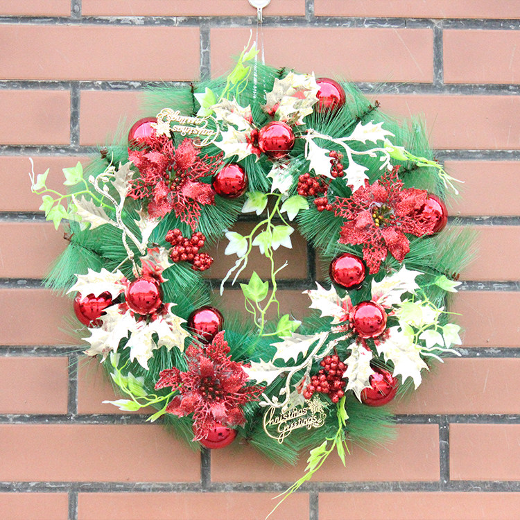 Christmas wreath door pendant 30 40cm 50cm encrypted vine circle Christmas Hotel mall decoration jewelry