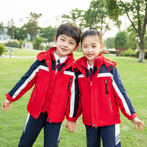Elementary school class uniform autumn and winter kindergarten garden uniform college style childrens school uniform first grade red jacket three-piece suit