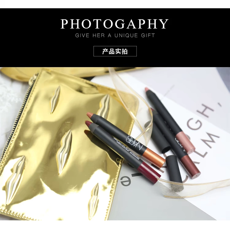 NARS Giáng sinh phiên bản giới hạn váy bút chì phù hợp với túi mỹ phẩm vàng MAN RAY quầy Nga - Bút chì môi / môi lót chì kẻ viền môi nào tốt