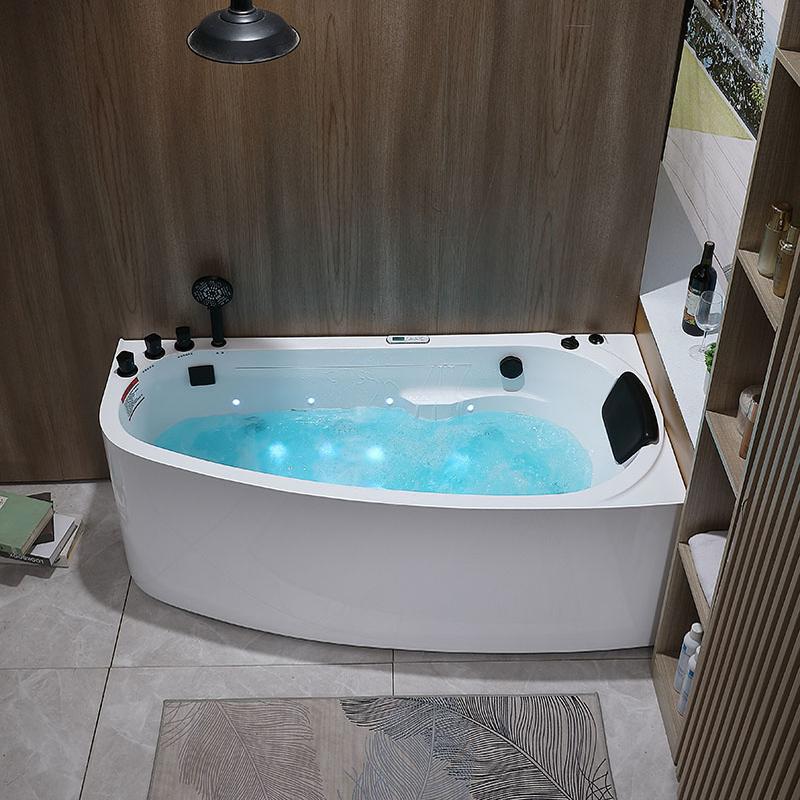 Small Apartment Curved Acrylic Bathtub One-Piece Surf Massage Constant Temperature Large Waterfall Independent Bathtub 1.31.7