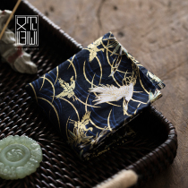 See also return to the heart of retro Qianhe bronzing handmade cleaning square Kung Fu tea accessories Double rag absorbent tea towel