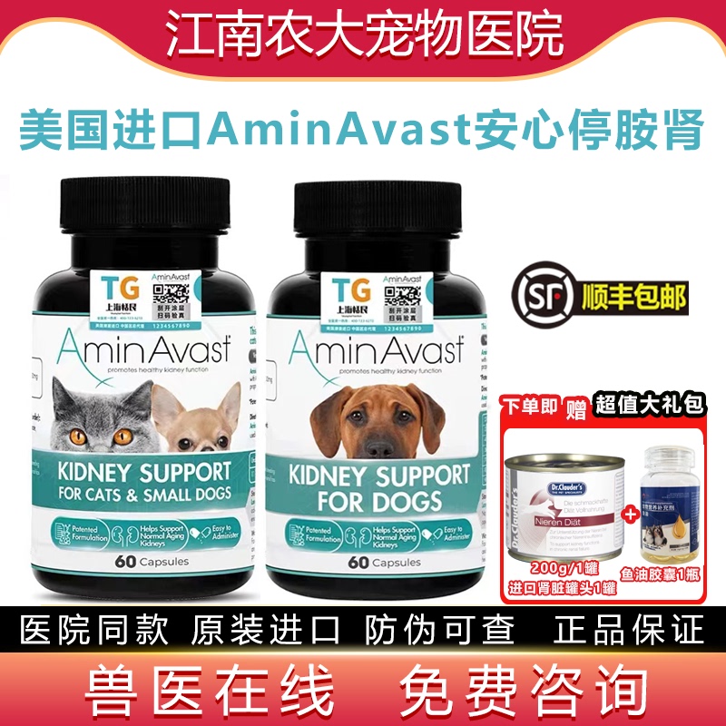 Aminavas Imported from the United States, Amine Kidney Health Supplement for Cats and Dogs, Safe for Kidney Damage Repair in Dogs and Cats, Kidney Protection for Cats, Reduces Muscle and Liver Damage