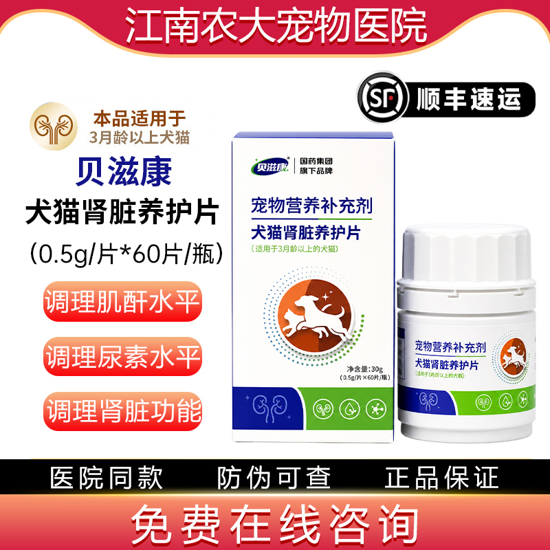 Beizikang Kidney Repair Tablets for Cats and Dogs Protect Kidney Function, Regulate Chronic Kidney Damage, Diuretic, Regulate Creatinine and Urea