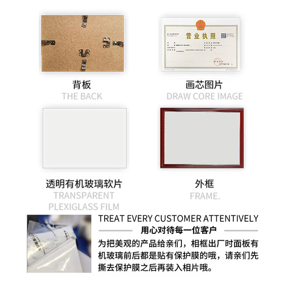 Business license frame original hanging wall frame A3 industrial and commercial food hygiene high-end three-in-one copy A4 wall hanging photo frame