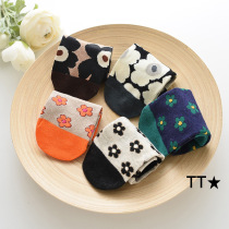 2021 Autumn New Korean childrens socks boys and girls baby size size parent-child printing cotton socks