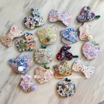 2021 Autumn New Korean childrens hair accessories girl baby cartoon floral cloth hair card edge clip banghai clip