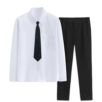 Рубашка, черные штаны, галстук