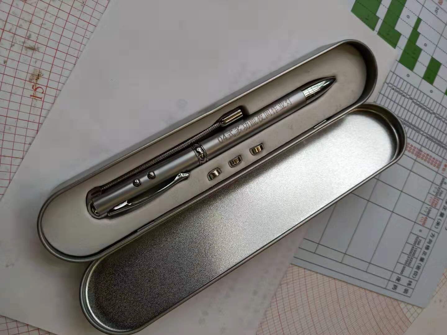 Camping 04 Night Multifunction Operation Pen Infrared Laser Light Multifunction Ballpoint Pen Hose LED Night Pen