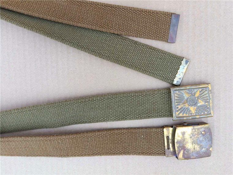 1950s Aid Korea thick canvas copper belt head retro props theme decoration personality trend belt red collection