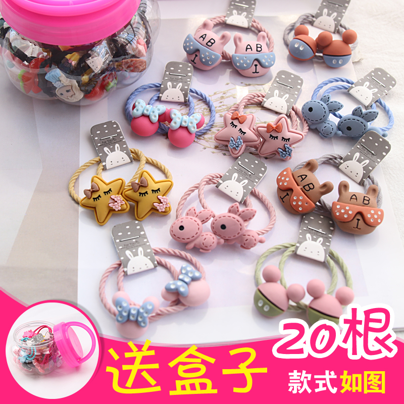 Korean version of the children's hair ring small hair ring cute cartoon princess rubber band does not hurt the hair elastic good baby headdress suit