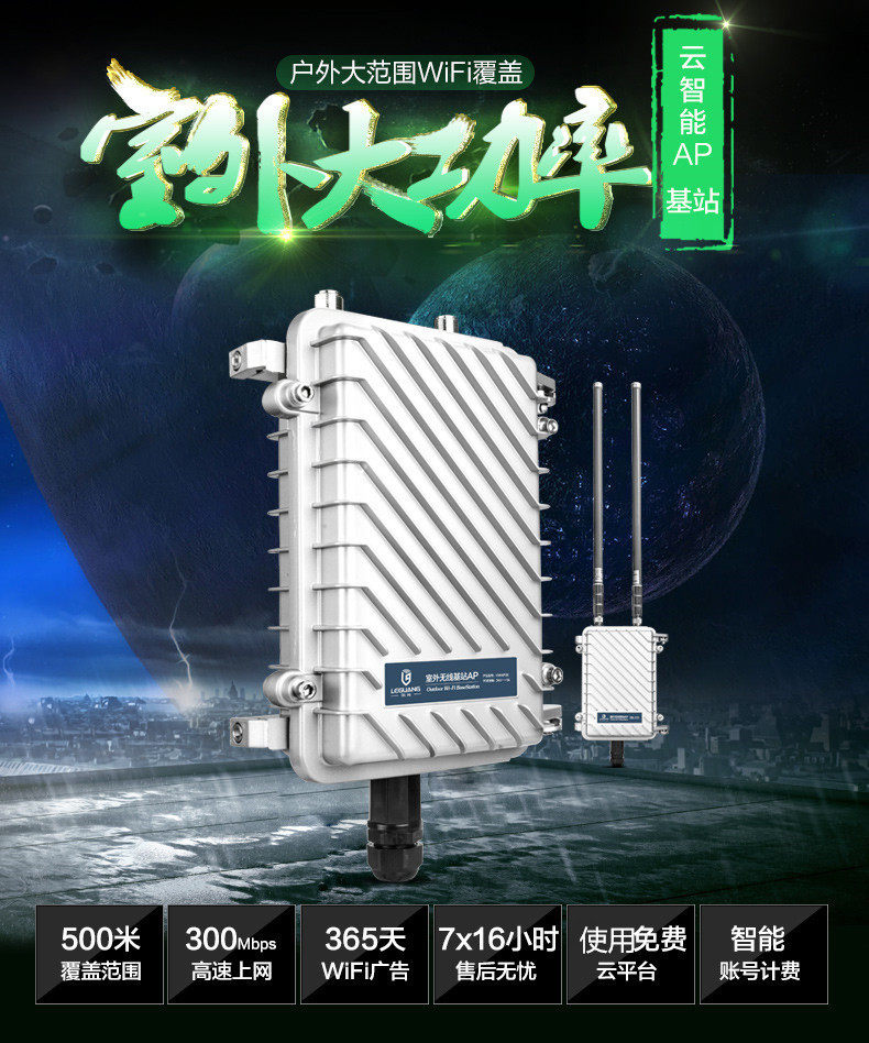 Leguang Outdoor Base Station High-Power Wireless Ap Router Outdoor Project Omnidirectional Wifi Rural Campus Coverage