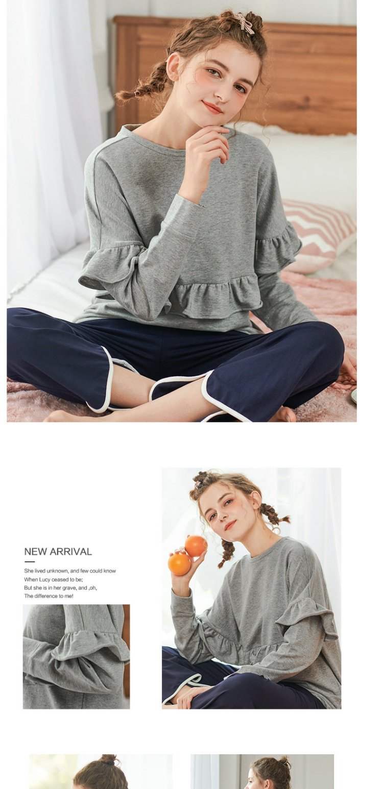 Đồ ngủ nữ Senma cotton mùa xuân và mùa thu Sinh viên tươi Hàn Quốc có thể mặc áo dài tay xù đồ lót nữ