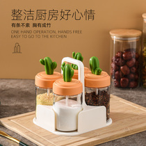 Seasoning box kitchen one multi-compartment storage salt taste bottle salt jar household cactus seasoning tank combination set