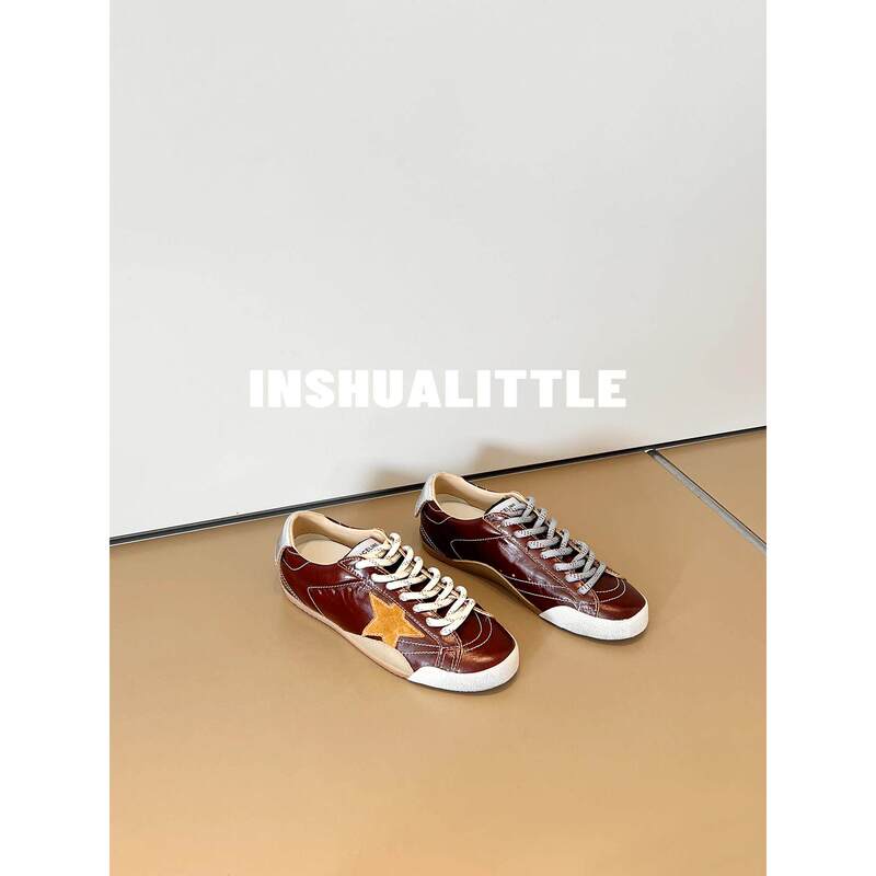 Emilia03/26 "Caramel Chestnut"~ 26S New Five-Star Color-Blocked Vintage-Style Dirty Shoes for Men and Women 3cm