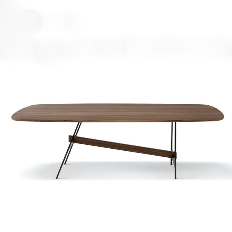 Italian Bonaldo Slot Black Walnut Dining Table Minimalist Conference Office Dining Table Nordic Modern Large Desk