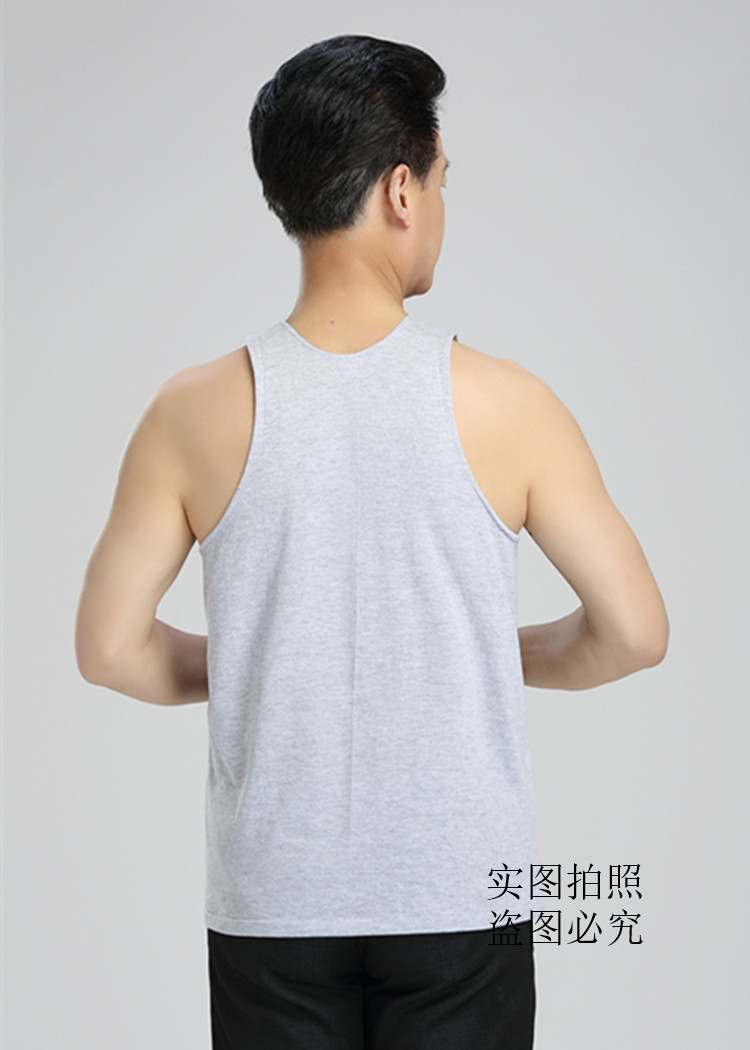 Áo vest nam bằng vải cotton trung niên treo áo vest trung niên mùa hè ông già áo len thấm mồ hôi bố áo thể dục chấm com
