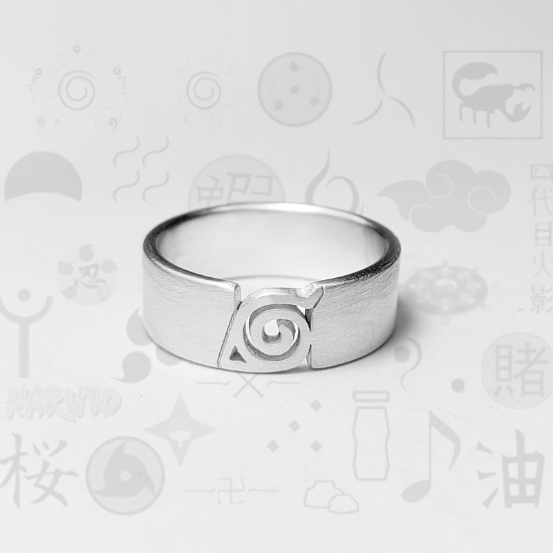 Naruto cartoon 999 pure silver ring Kakashi Naruto Sasuke Gaara student personalized gift for men and women