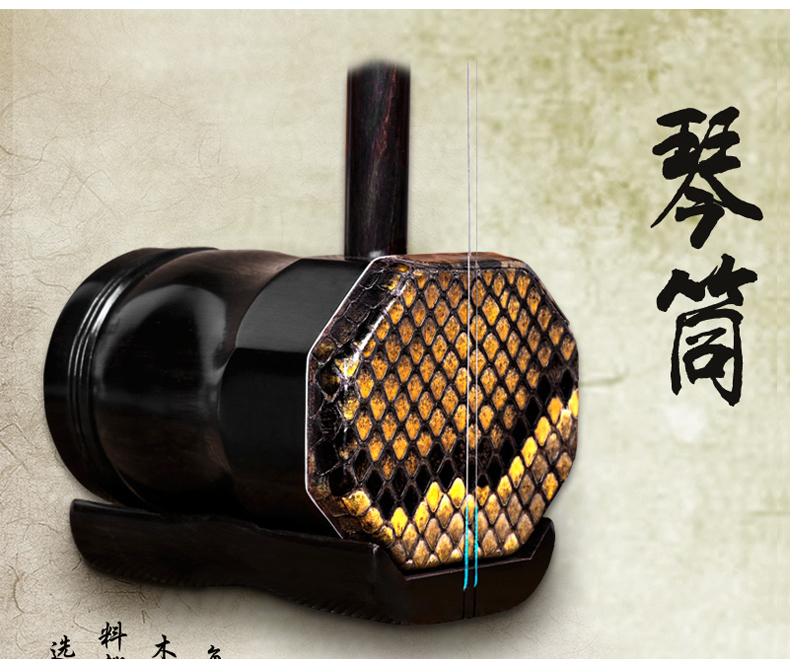 Tô Châu nhạc cụ nhạc cụ vòi mun phẳng bát giác erhu dụng cụ kiểm tra bát giác mun vòi erhu sáo dọc