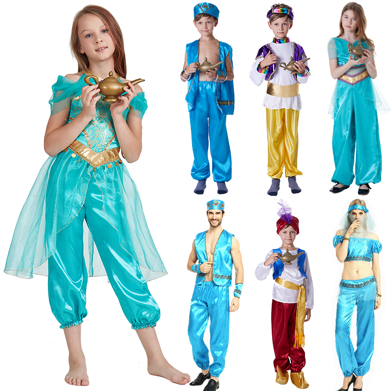 Halloween Children's Day Ball dress up Indian Arabic myth Aladdin lamp cosplay clothes costume mask