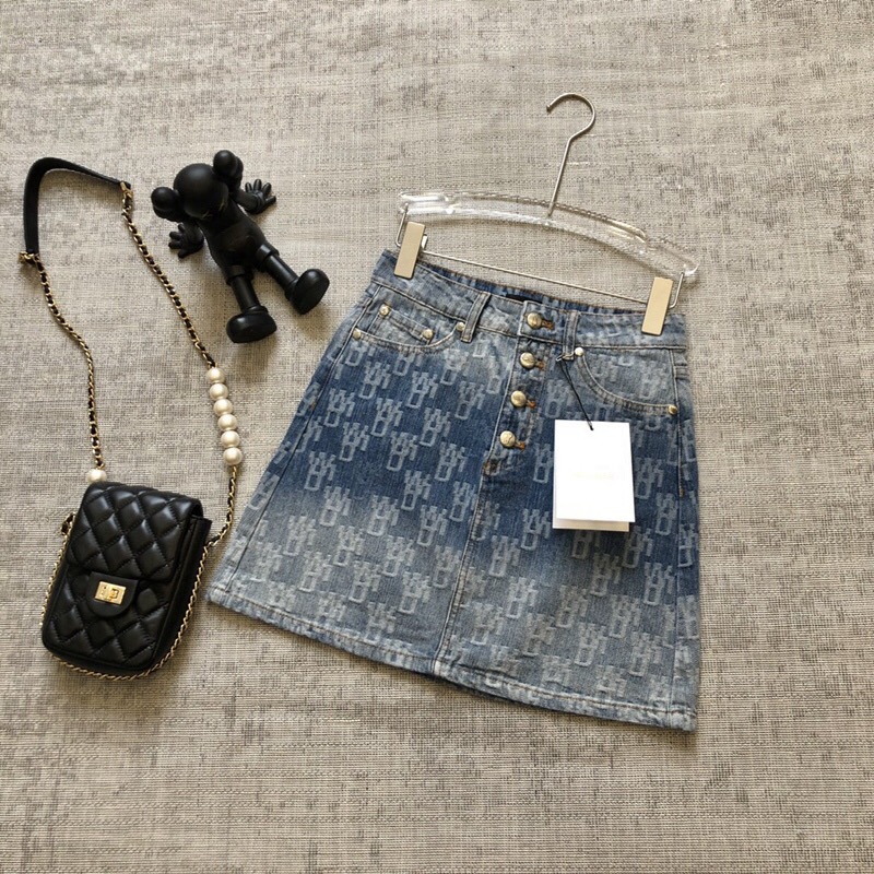 Guoxian We11done2021 new denim skirt women's casual all-match high-waisted thin a-line skirt well skirt