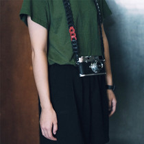 cam-in Camera Strap Retro Literary Leather Halter neck Fuji XT4 Micro Single decompression shoulder strap Leica q2 lanyard