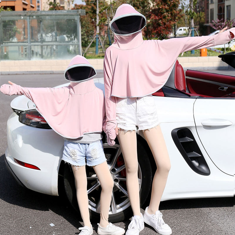 Sunscreen female anti-UV sunscreen lady driving sunscreen mask full face sunhat children summer bike