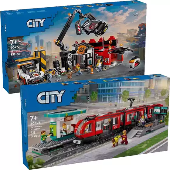 Urban Tram 60423 City Car Recycling Station 60472 Children's Building Blocks Gift Box Boys' Educational Toy