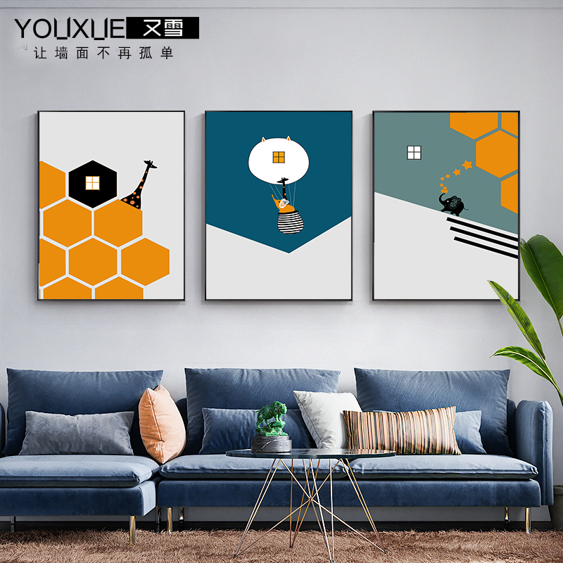 Modern Abstract Creative Living Room Light Extravagant Decoration Painting Dining Hall Bedroom Hanging Painting Nordic Xuanguan Background Wall Hanging Painting