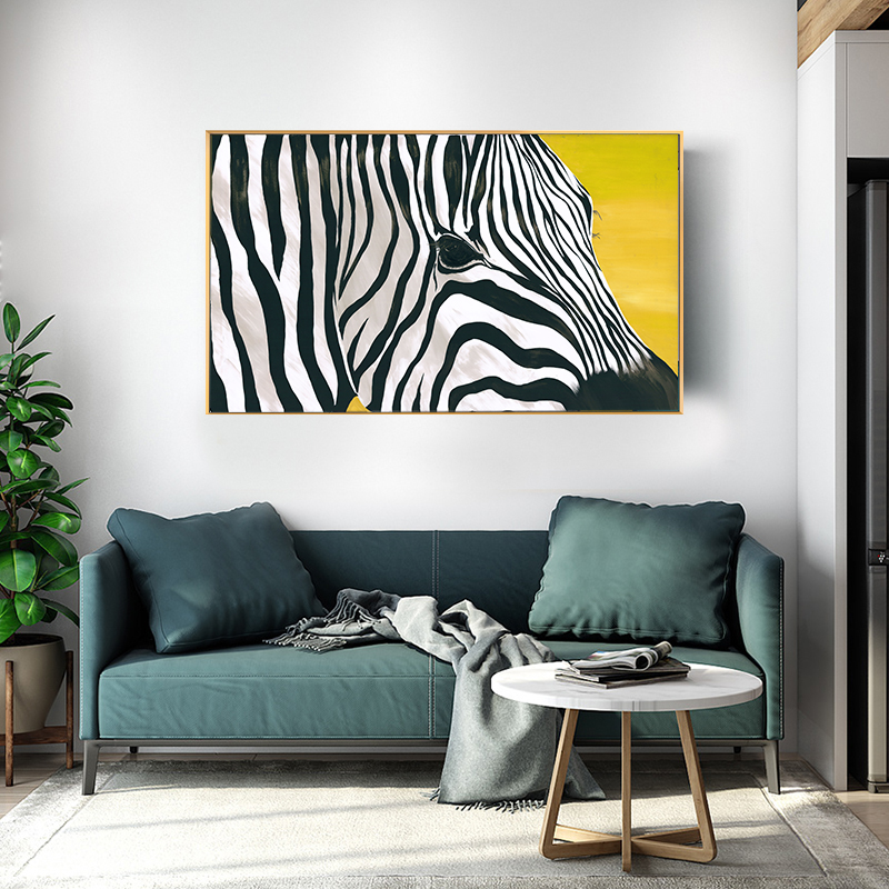 Modern Minimalist Living Room Decoration Painting Nordic Style Abstract Animal Pattern Black And White Zebra Bedroom Bedside Painting Wall Painting