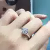 18K white gold wedding diamond ring female 30 points 50 points 1 carat engagement group set with snow diamond ring