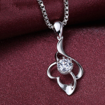 PT950 platinum diamond necklace display diamond snowflake white gold diamond pendant women send silver chain