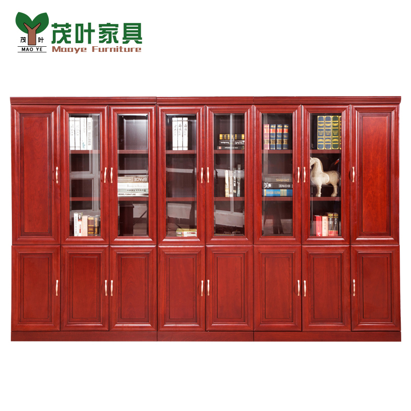 Lush Leafy Office Furniture Innate Solid Wood Sticker Leather Floor Filing Cabinet Bookcase Information Cabinet of display case glass 309