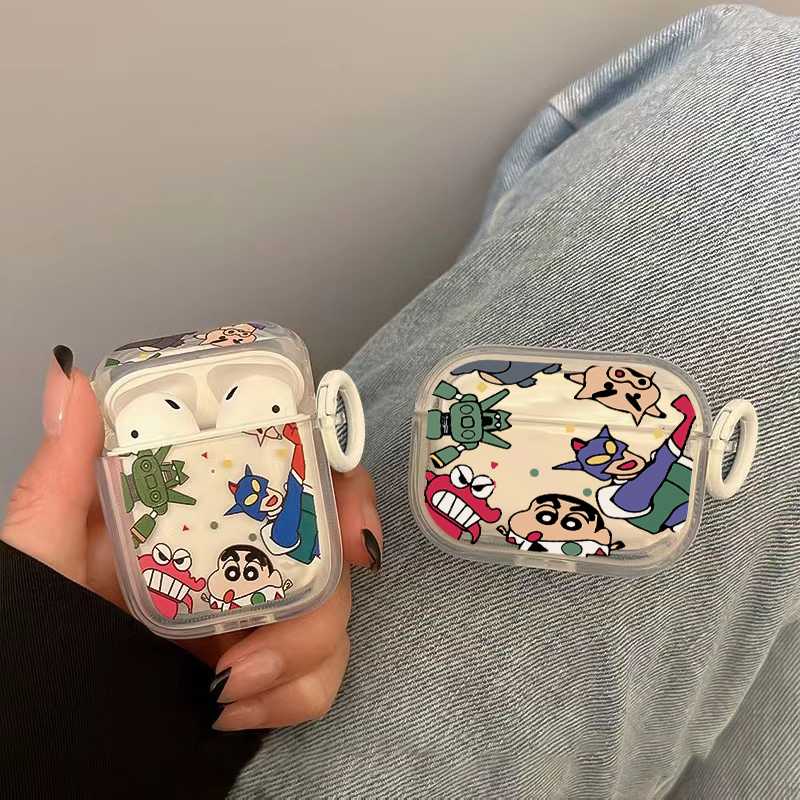 Cartoon Cartoon Small New Application airpods1 2 3 Generation Protective Sleeves Airpodspro Apple Wireless Earbuter Box Apple airpods2 Second-generation Transparent Silicone Three Generations Blue