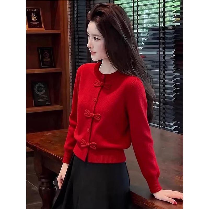 Winter Outfit Red Christmas Sweater for Women 2025 New Style Petite Beautiful and Stunning Top Winter Outfit Red Christmas Sweater for Women 2025 New Style Petite Beautiful and Stunning Top