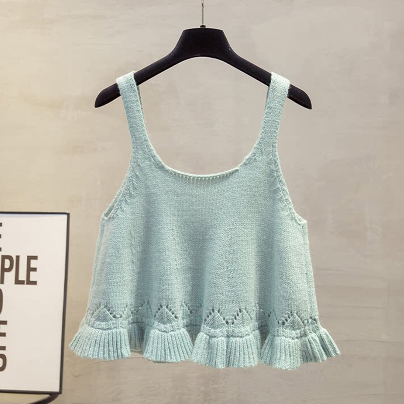 Lace Camisole Knitted Vest for Women 2026 Spring, Autumn, and Winter New Style Loose Outerwear Vest Layered Sweater Cardigan