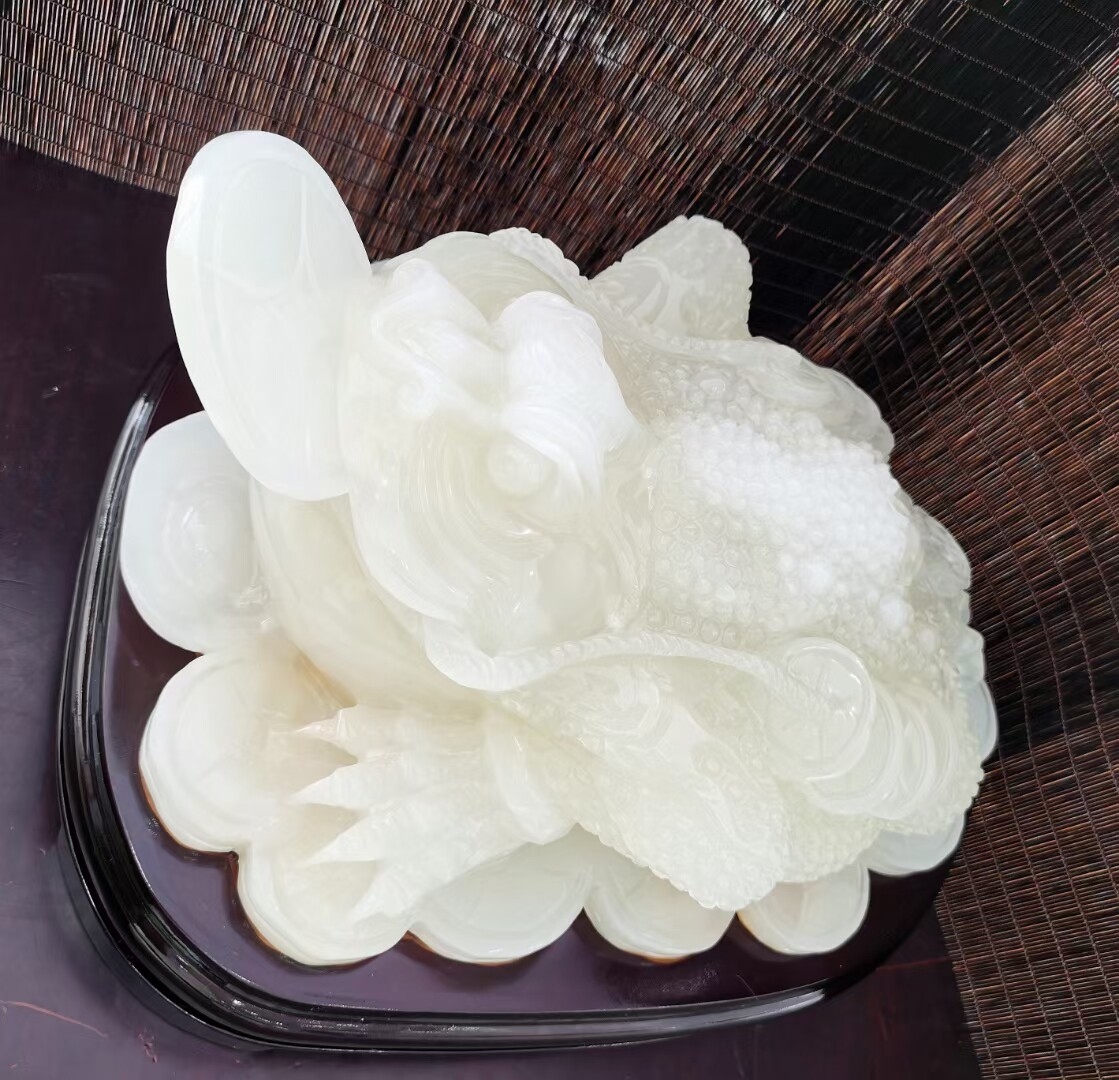 Afghan natural jade engraving golden toad swinging piece home living room Merchants shop Opening Chinese decorations