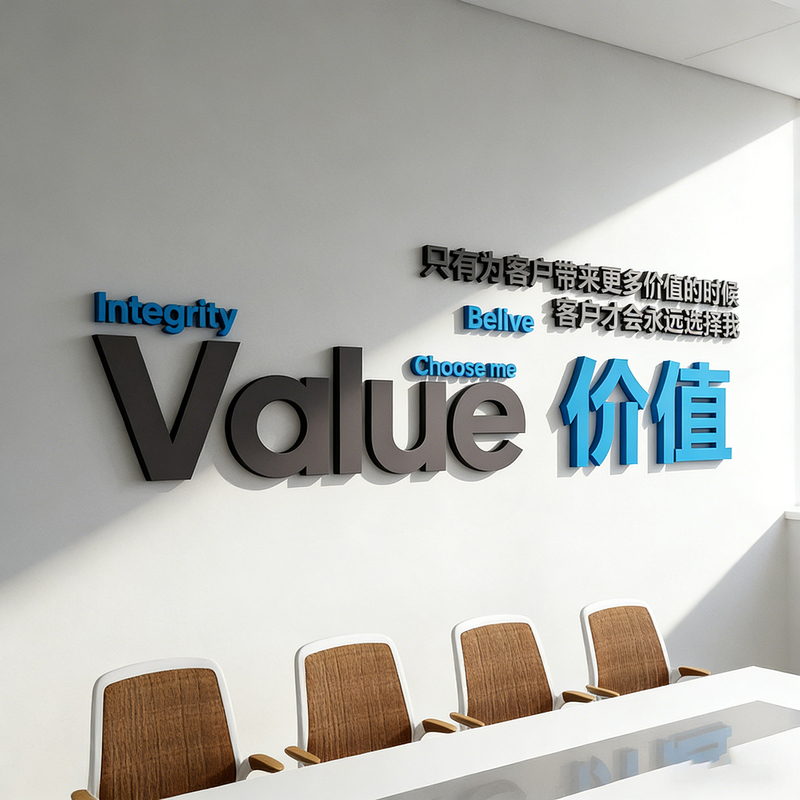 Corporate Culture Office Wall Decoration, High-Level Meeting Team, Company Motivational Slogans, Image Design and Layout