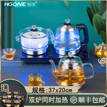 Automatic bottom water and electric kettle tea table embedded one glass cooking tea equipment for tea brewed tea