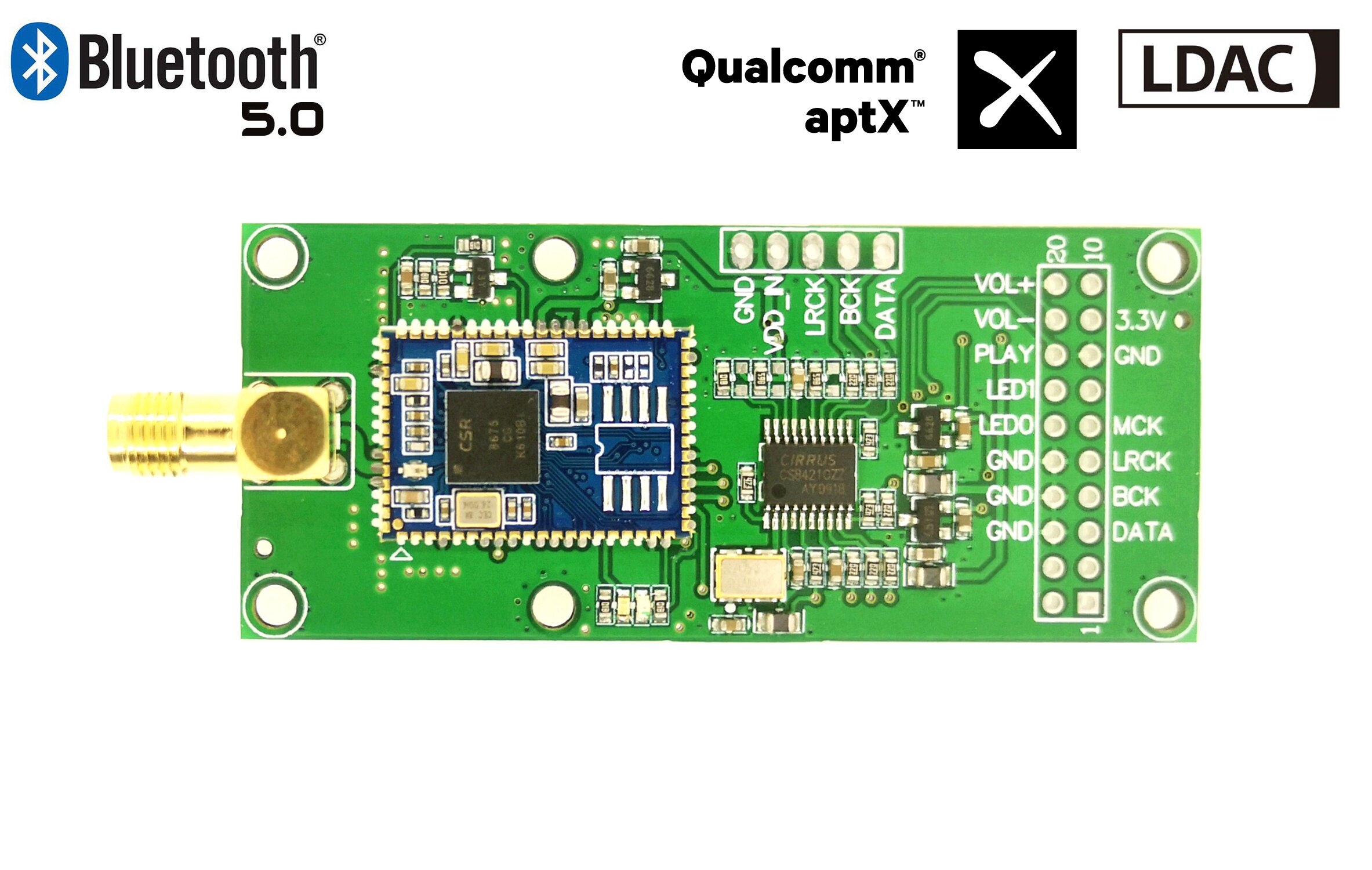 Tianjiarun PA212 Bluetooth 5 0 digital interface audio output LDAC module CSR8675 IIS I2S