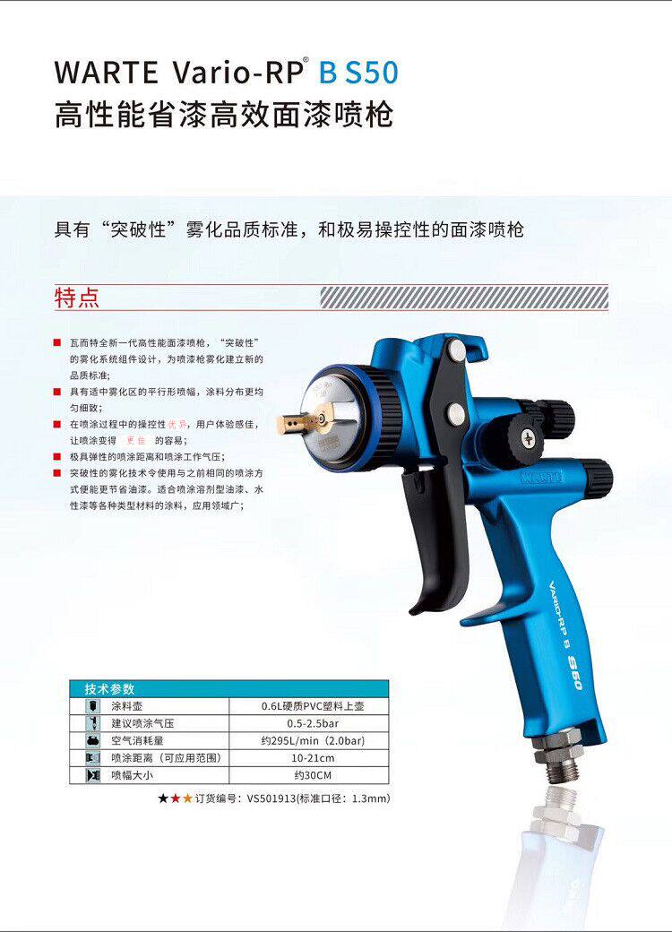 German original Walter spray gun S50 car sheet metal finish high atomization water-based oil paint spray gun