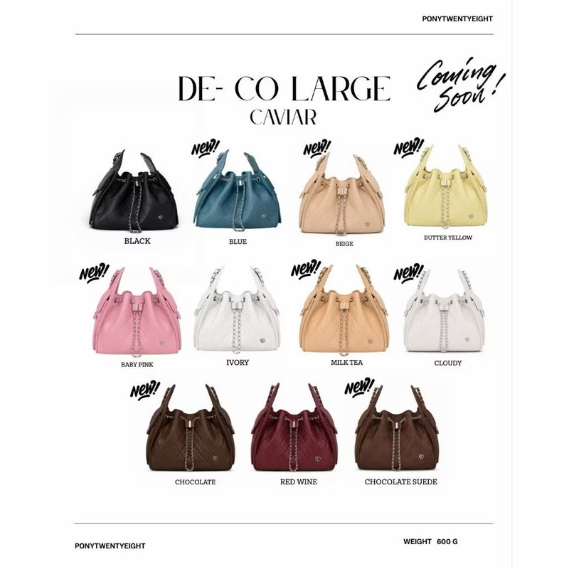 Thailand Ponypony Small Fragrance Style Series De-Co Lychee Leather/Suede Large Versatile Chain Shoulder Handbag