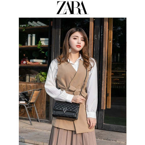 Zara, модная брендовая сумка через плечо с ромбовидным узором, коллекция 2022, премиум класс