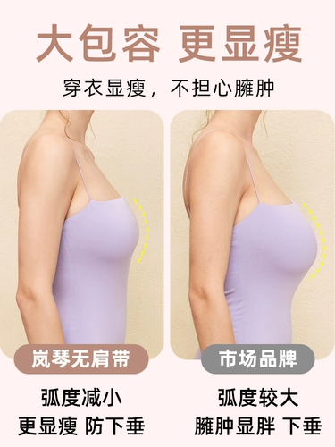 岚琴 Ультратонкее тонкое нижнее белье, красный оберег на день рождения, невидимый нескользящий бюстгалтер, топ без лямок