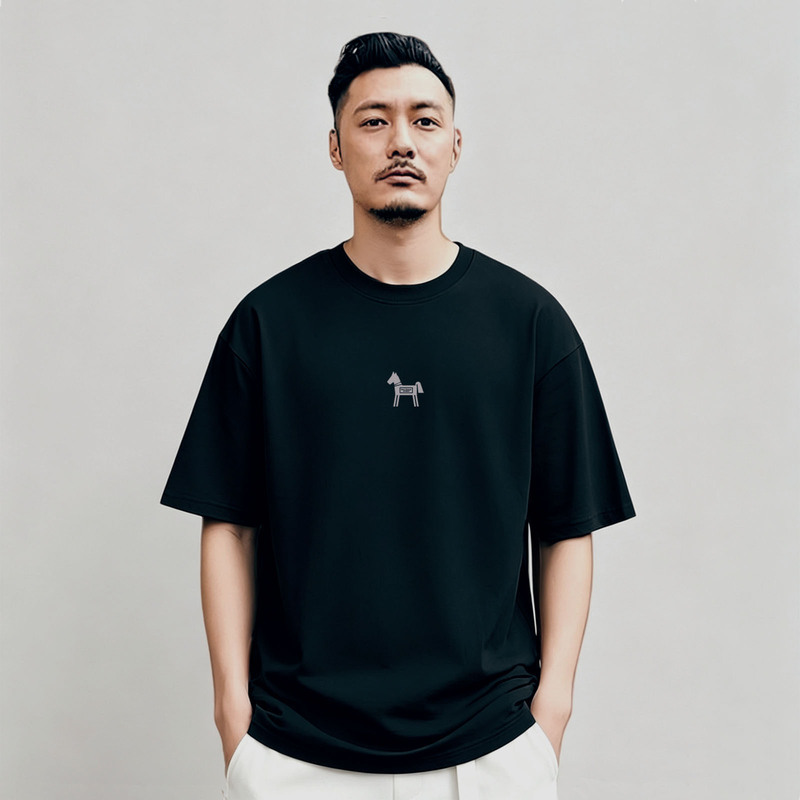 2026 Year of the Horse Summer New Short-Sleeve T-Shirt for Men, Heavyweight Pure Cotton 260g, National Trend, Simple Casual, Personalized T-Shirt 2026 Year of the Horse Summer New Short-Sleeve T-Shirt for Men, Heavyweight Pure Cotton 260g, National Trend, Simple Casual, Personalized T-Shirt