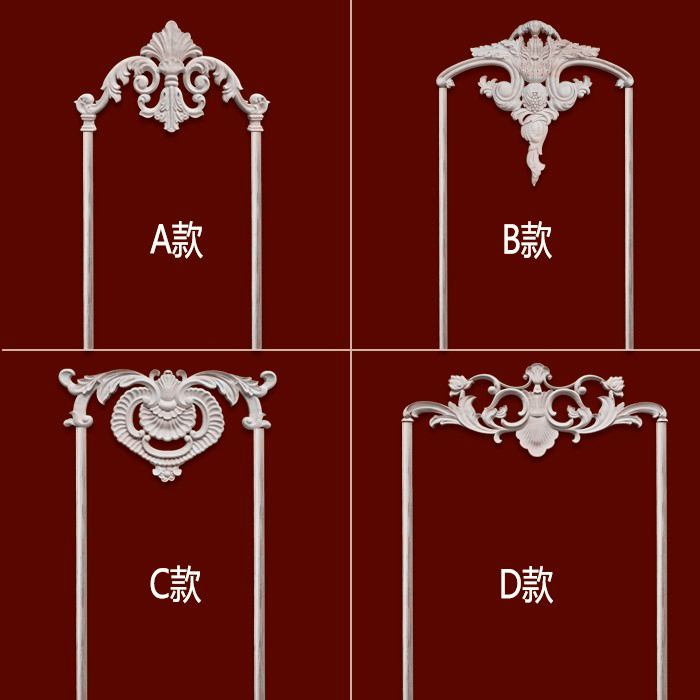 East Yang Wood Carving Au Style Applique solid wood Carved Flake Corner Flower Decoration Flower Door Lintel Decoration Wood Floral Lattice Background Wall