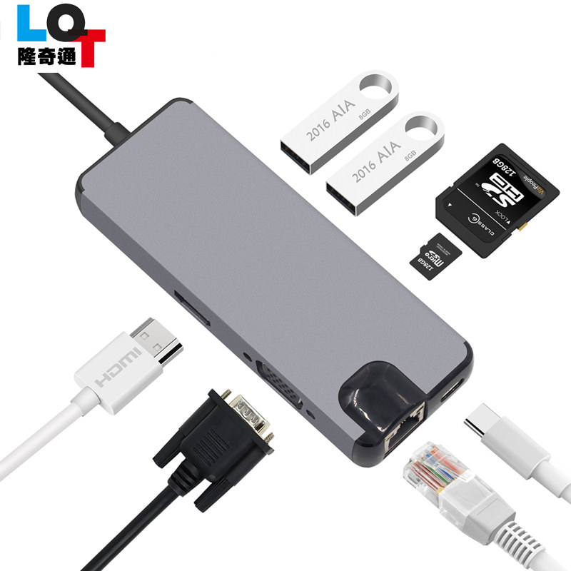 Thunder Thunder 3 Apple Computer MacbookPro turns HDMI adapter VGA network card Type-C expansion dock converter