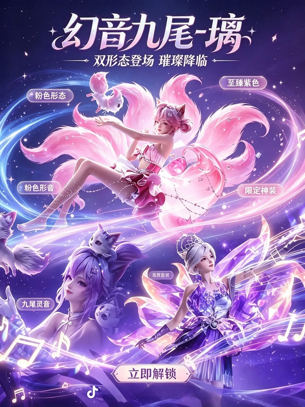 Peace Elite Red Outfit【Fantasy Nine-Tailed】Crystal Fox Fantasy Light Nine-Tailed Flying Device Groza Guaranteed Draw Pack